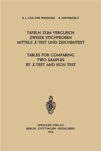 Tafeln Zum Vergleich Zweier Stichproben Mittels X-Test Und Zeichentest / Tables for Comparing Two Samples by X-Test and Sign Test