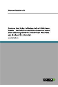 Analyse des Unterrichtsbausteins LUKAS zum Thema 