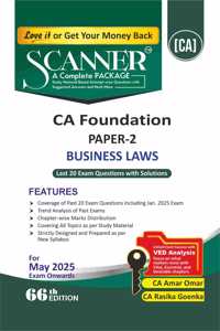 Business Laws (Paper 2 | CA Foundation) Scanner - Including questions and solutions | Applicable for May 2025 Exam | Green Edition