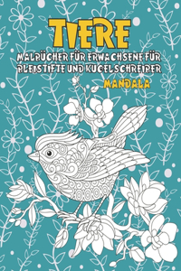 Malbücher für Erwachsene für Bleistifte und Kugelschreiber - Mandala - Tiere