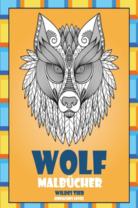 Malbücher - Einfaches Level - Wildes Tier - Wolf