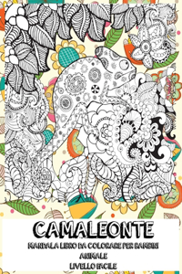 Mandala Libro da colorare per bambini - Livello facile - Animale - Camaleonte