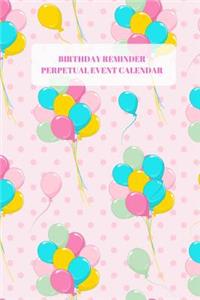 Birthday Reminder Perpetual Event Calendar