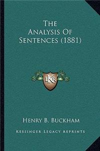 Analysis Of Sentences (1881)