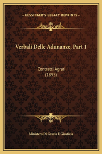 Verbali Delle Adunanze, Part 1
