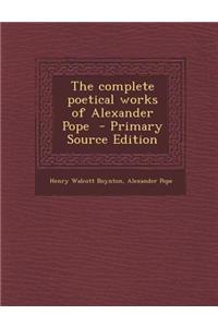 The Complete Poetical Works of Alexander Pope