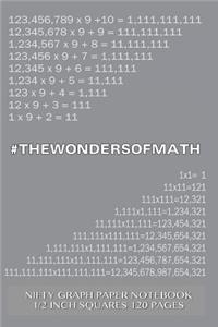 #WONDERSOFMATH Nifty Graph Paper Notebook 1/2 inch squares 120 pages