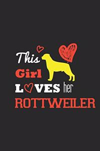 This Girl Loves her rottweiler / Funny rottweiler Lovers Notebook gift