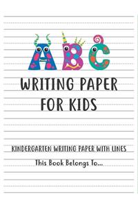 Kindergarten writing paper with lines Writing Paper for kids