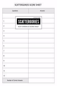 BG Publishing Scattergories Score Sheet