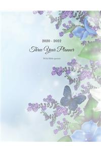 Trust in God. 2020 - 2022 Three Year Planner with Bible quotes.