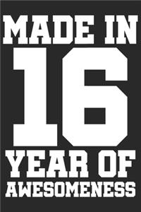 Made in 16 Year of Awesomeness