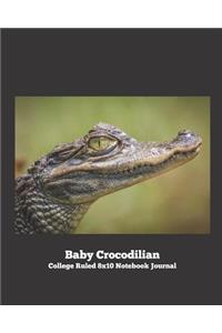 Baby Crocodilian College Ruled 8x10 Notebook Journal