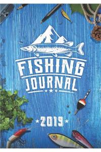 Fishing Journal 2019, 110 Pages, 7 X 10: Fishermans Log, Keep Track about Catches, Date, Time, Location, Weather and More