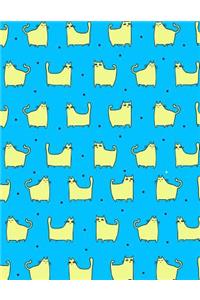 My Big Fat Bullet Journal for Cat Lovers Funny Cat Pattern in Blue