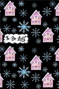 To-Do List Book - Christmas Holiday To Do Lists Journal Notebook Winter Houses Pattern 2: 100 Page Lined Book With Check Boxes For Fast and Easy List Making