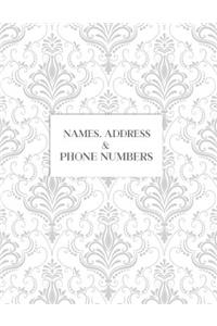 Names. Address & Phone Numbers