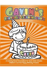 Gavin's Birthday Coloring Book Kids Personalized Books