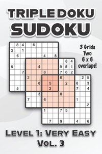 Triple Doku Sudoku 3 Grids Two 6 x 6 Overlaps Level 1