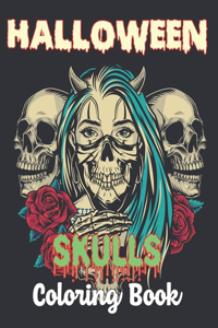 Halloween Skulls Coloring Book