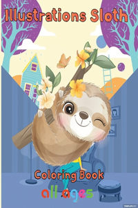 illustrations Sloth Coloring book all ages