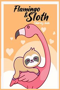 Flamingo & sloth coloring book