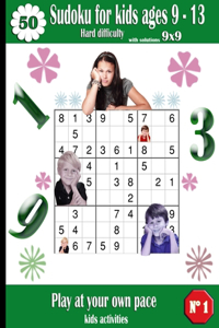 Sudoku for kids Ages 9-13 Hard difficulty