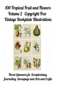 100 Tropical Fruit and Flowers Volume 2 Copyright Free Vintage Bookplate Illustrations