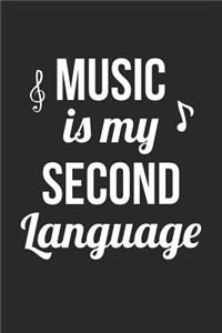 Karaoke Notebook - Music Is My Second Language Singing Karaoke Fan Gift - Karaoke Journal