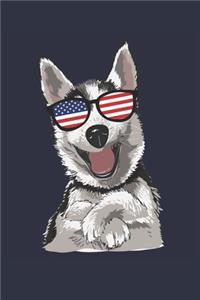 Husky Journal - Husky Notebook - Fourth Of July Gift for Husky Lovers