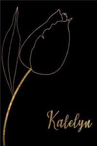 Katelyn: Personalized Writing Journal for Women - Elegant Black and Gold