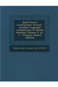 Quod Fertur Commentum Terenti