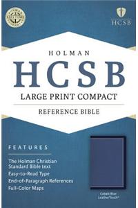HCSB Large Print Compact Bible, Cobalt Blue Leathertouch