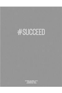 Notebook for Cornell Notes, 120 Numbered Pages, #SUCCEED, Grey Cover