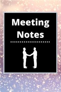 Meeting Notes: Business Notebook for Meetings and Organizer - Taking Minutes Record Log Book Action Items & Notes - Secretary Logbook Journal