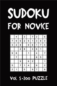 Sudoku For Novice Vol. 5 200 Puzzle