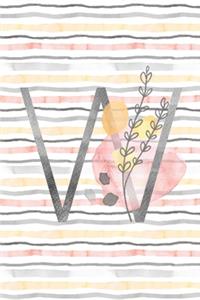 Food and Exercise Journal with Monogram Letter W