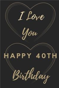 I Love You Happy 40th Birthday
