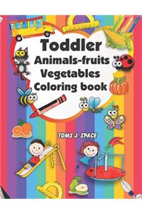 Toddler Animals, fruits, Vegetables Coloring Book