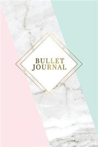 Bullet Journal: Marble + Gold Trendy Journal - 120-Page 1/2 Inch Dot Grid Notebook- 6 X 9 Marble & Gold Perfect Bound Softcover