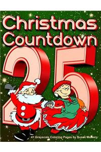 Christmas Countdown - 41 Grayscale Coloring Pages