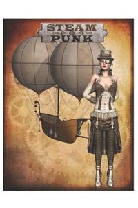 Steampunk - Oversized 8.5x11, 150 Page Lined Blank Journal Notebook