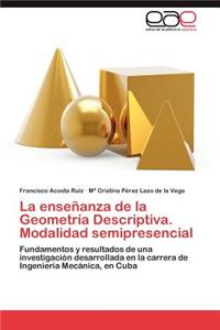 Ensenanza de La Geometria Descriptiva. Modalidad Semipresencial