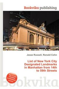 List of New York City Designated Landmarks in Manhattan from 14th to 59th Streets
