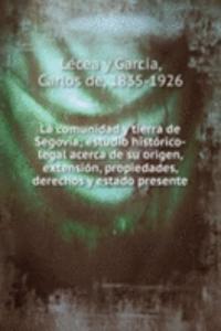 La comunidad y tierra de Segovia