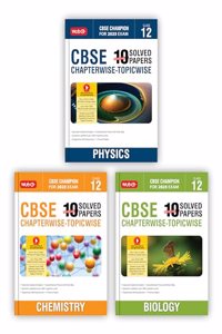 MTG CBSE 10 Years (2024-2015) Chapterwise Topicwise Solved Papers With Question Bank Class 12 Physics, Chemistry, Biology (Set of 3 Books) - CBSE Champion For 2025 Exam | Video Solution of PYQs