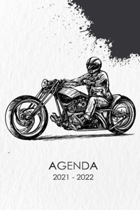 Agenda 2021 - 2022: Agenda Escolar dia por pagina Motocicleta Para estudiantes Primaria Colegio Secundaria Diaria y semanalmente Septiembre de 2021 a julio de 2022 plan