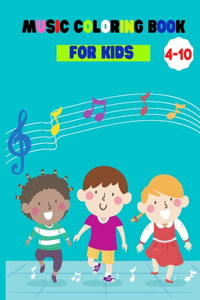 Music Coloring Book for kids 4-10