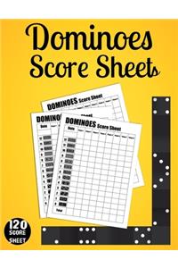 Dominoes Score Sheets