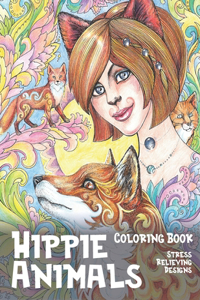 Hippie Animals - Coloring Book - Stress Relieving Designs